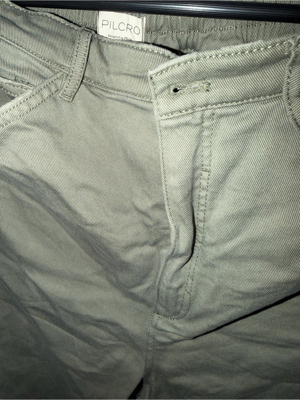 Pilcro Wide-Leg High-Rise Pants in Olive - Picture 4 of 5